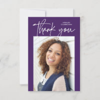 Purple Budget Modern Calligraphy Photo Graduation