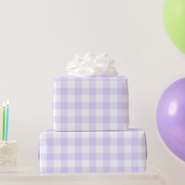 Purple Buffalo Check Wrapping Paper (Party Gifts)