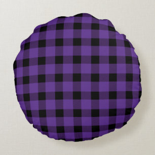 Purple Buffalo Country Lumberjack Plaid Round Cushion