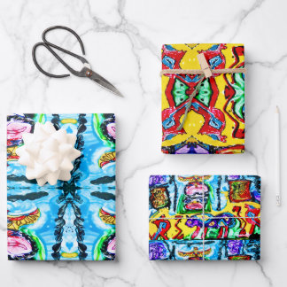 PURPLE BUFFALO GIFT WRAP—3 SHEETS INCLUDED