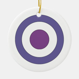 Purple Bulls-eye Ceramic Tree Decoration