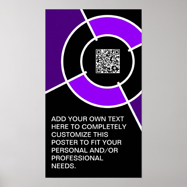 purple bullseye QR code Poster (Front)
