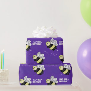 Purple Bumblebee 29 in. x 6 ft. Birthday Gift Wrap