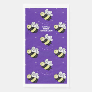 Purple Bumblebee Family Reunion Napkin