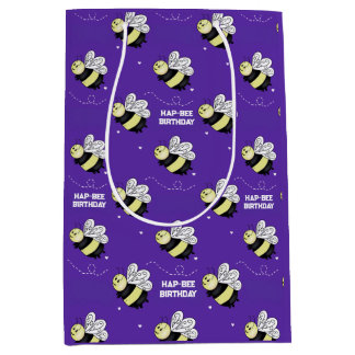 Purple Bumblebee Medium Glossy Gift Bag