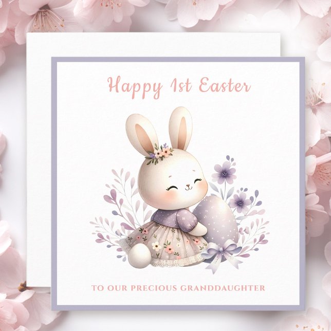 Purple Bunny Girl Granddaughter 1st Easter Card (Purple Bunny Girl Granddaughter 1st Easter Card)