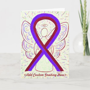 Purple & Burgundy Awareness Ribbon Greeting Card