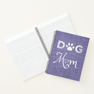 Purple Burlap Dog Mum Notebook