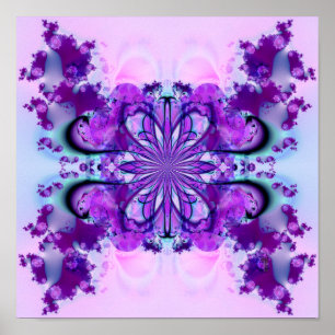 Purple Burst (12 by 12) Art Print Poster