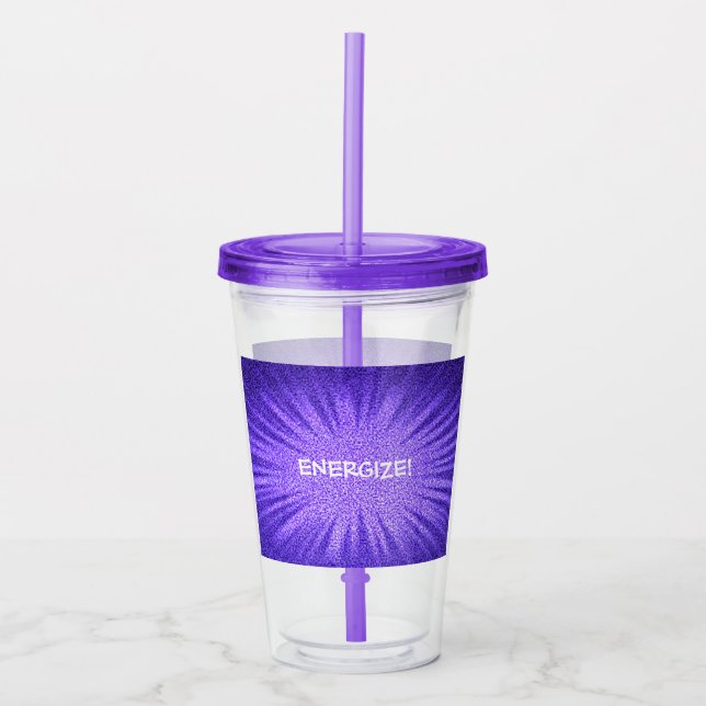 Purple Burst! Acrylic Tumbler (Front)