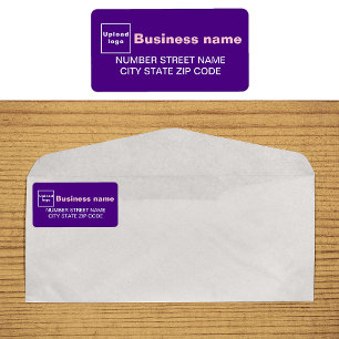 Purple Business Address Label