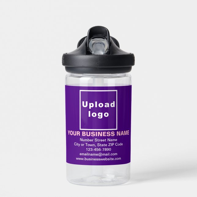 Purple Business Brand on Kids 14 oz Water Bottle (Front)