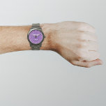 Purple Business Brand on Men's Watch<br><div class="desc">Your business logo on purple background on men's watch. Accessory that you can include in your promotional products, giveaway items or gifts to your customers or clients to advertise your business or to promote your brand. Customisable watch that you can put your business logo to build brand name awareness. Please...</div>