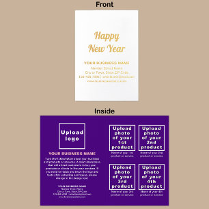 Purple Business Brand on New Year Foil Card
