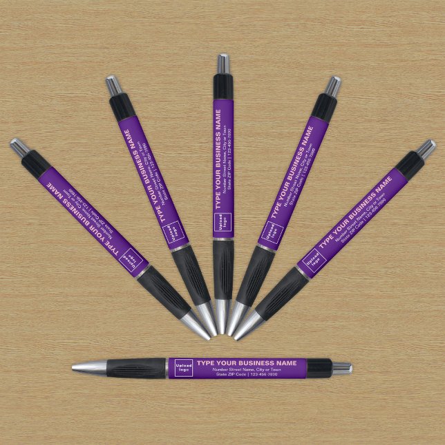 Purple Business Brand on Pen (Pen with purple barrel and your business brand)