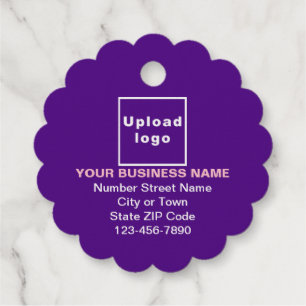 Purple Business Brand on Scalloped Round Shape Favour Tags