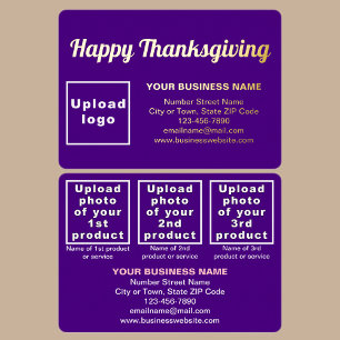 Purple Business Brand on Thanksgiving Rectangle