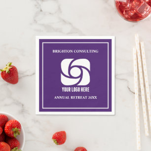 Purple Business Logo Custom Company Party Napkin