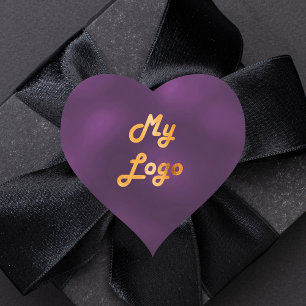Purple business logo heart sticker