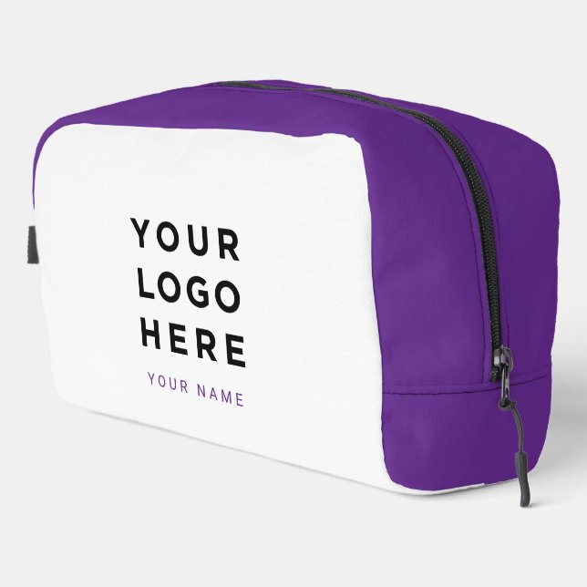 Purple Business Logo Name Instagram Travel Dopp Kit (Right Corner)