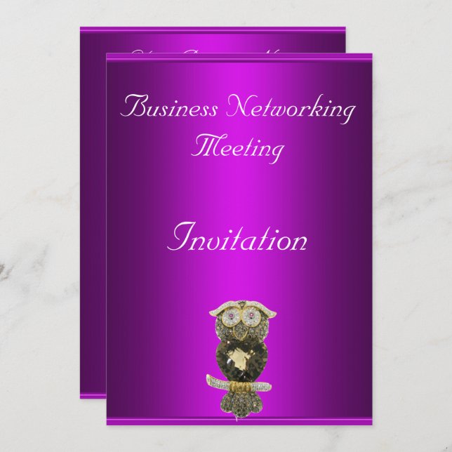 Purple Business Meeting Invitation Change Logo (Front/Back)