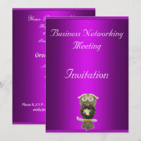 Purple Business Meeting Invitation Change Logo