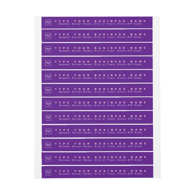 Purple Business Return Address Slim Wrap Around Label (Sheet)