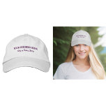 Purple Business Text Embroidered on Cap<br><div class="desc">Cap that you can customise by typing your business name, city or town and state. The text will be embroidered on the cap. Thread colour is purple. You can include it in your promotional products, giveaway items or gifts to your customers or clients, a marketing strategy to advertise your business...</div>