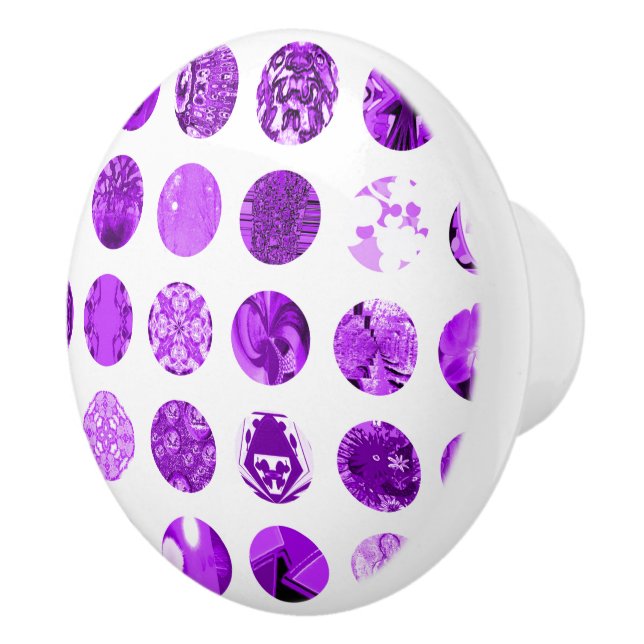 Purple Busy Polka Dots Ceramic Knob (Right)