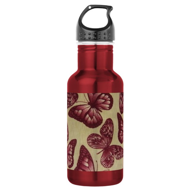 Purple Butterflies 532 Ml Water Bottle (Front)