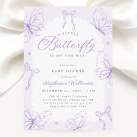 Purple Butterflies & Bows Baby Shower