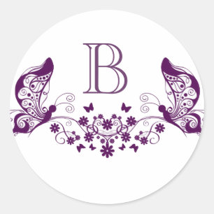 Purple Butterflies Classic Round Sticker