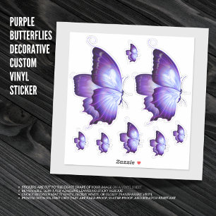 Purple Butterflies Decorative Custom Vinyl Sticker