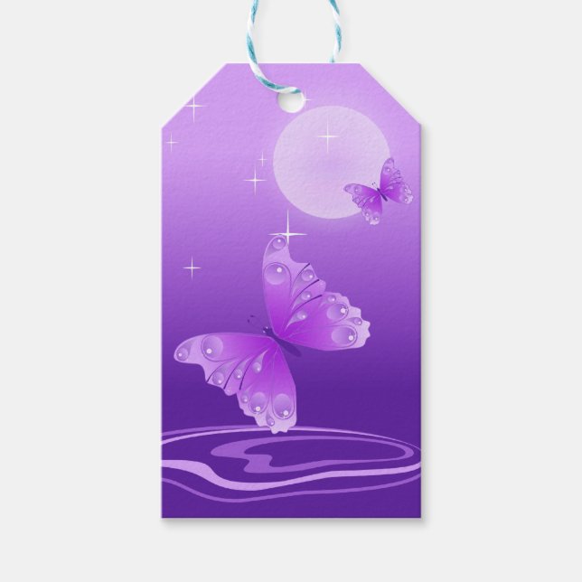 Purple Butterflies Gift Tags (Front)