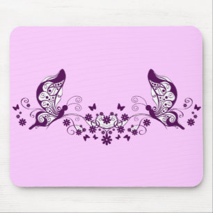Purple Butterflies Mouse Pad