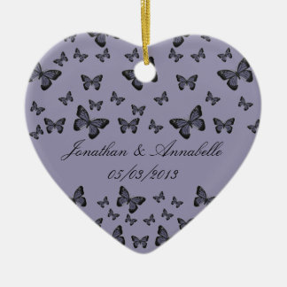 Purple Butterflies Save The Date Ceramic Tree Decoration