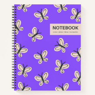 Purple butterflies spiral bound notebook