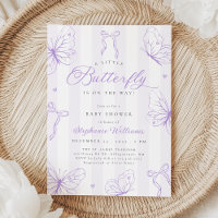 Purple Butterflies & Stripes Baby Shower