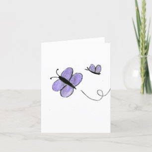 Purple Butterflies Thank You Card