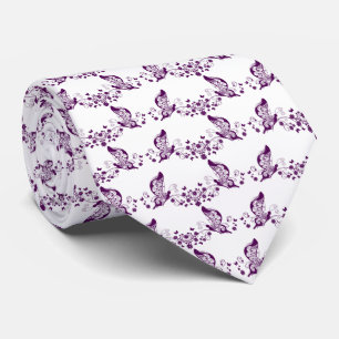 Purple Butterflies Tie