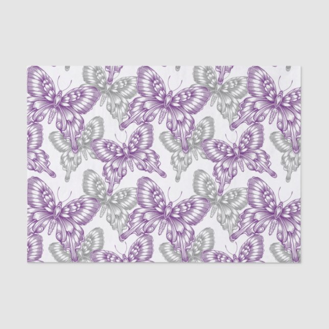 Purple Butterflies Tissue Paper (Front)