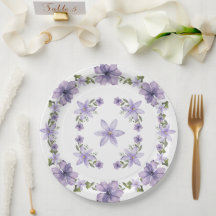 Purple Butterflies Watercolor Wildflower Baby Show