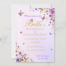 Purple Butterfly 18th Birthday and Graduation