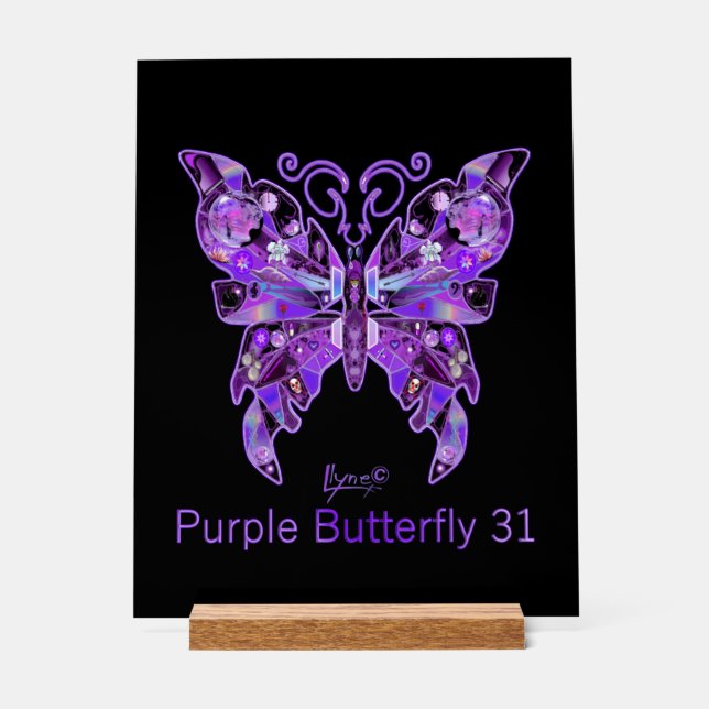 Purple butterfly 31 acrylic sign (Front)