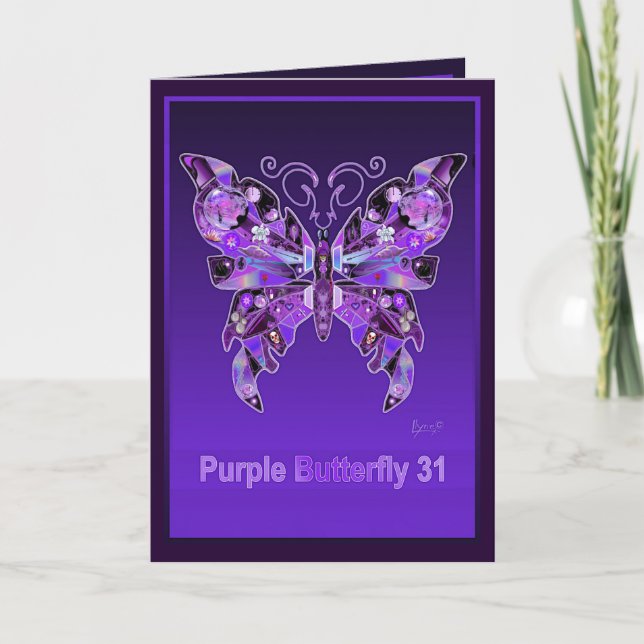Purple Butterfly 31 blank card (Front)