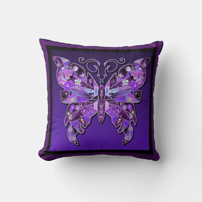 Purple Butterfly 31 Cushion (Front)
