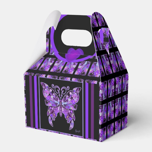 Purple Butterfly 31 Favour Box (Front Side)