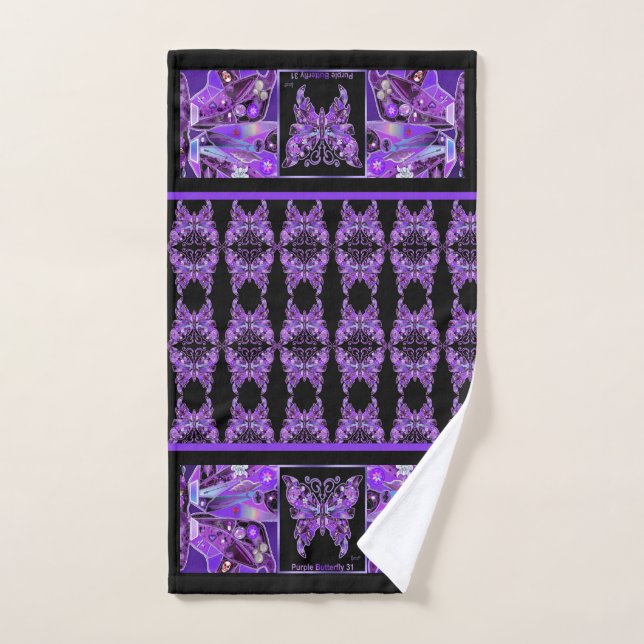Purple Butterfly 31  Hand Towel (Hand Towel)