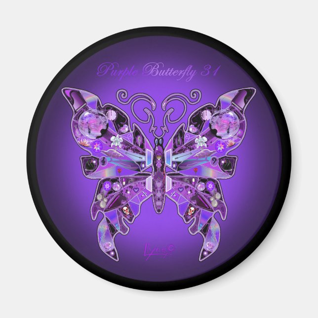 Purple Butterfly 31 Magnet (Front)
