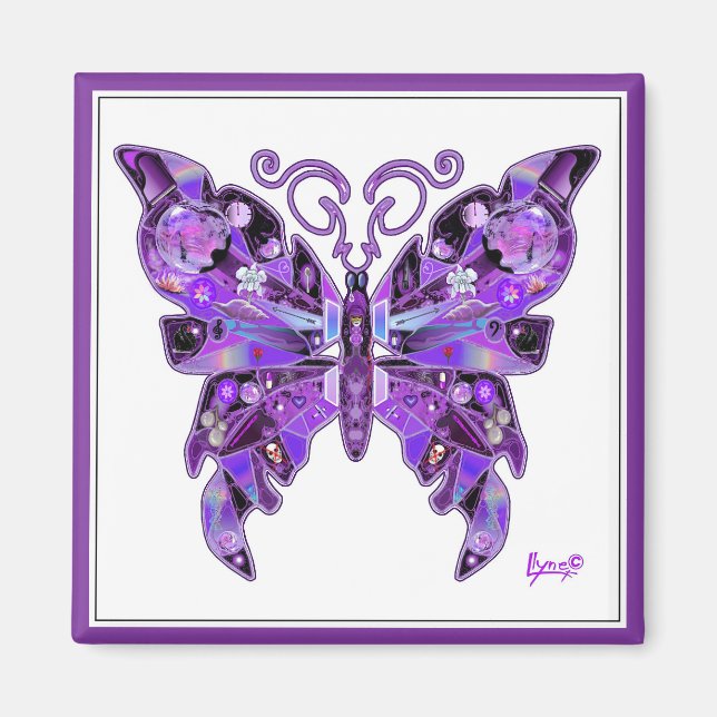Purple Butterfly 31 Magnet (Front)
